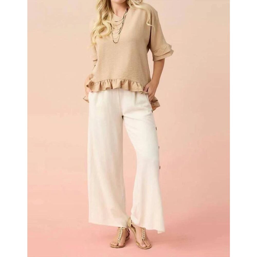 Coco + Carmen Carley Flowy Ruffle Top, Blouse, Viscose, Women's Sz XS NWT
